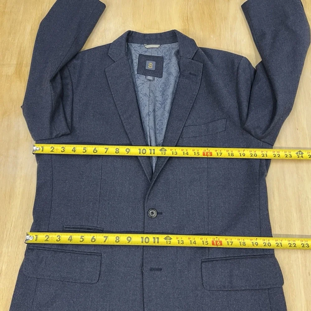 Wallin & Bros Soft Tweeded Blazer Sport Coat Mens 42R Slim Fit Wool Grayish Navy